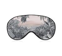 Tropical Palm Trees Sleep Mask for Women Men Side Sleeper Eye Cover with Adjustable Strap Soft Breathable Blackout Mask Slip-Free Deep Sleeping Travel Essentials