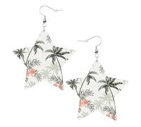 Tropical Palm Trees Statement Earrings for Women, Star Drop Earrings, Elegant Dangle Jewelry for Formal Gatherings