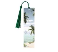 Tropical Palm Trees Wood Bookmark for Book Lovers Birthday Teachers Gift, Handmade Craft Book Marks Ornaments with Tassel Exquisite Reading Page Markers for Men Women