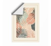 Tropical Palms in Teal Botanical Unframed Wall Art Print A4 (29.7×21cm), Wall Decor for Living Room, Bedroom, Office & Home, Art Gift