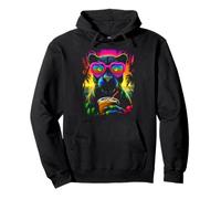 Tropical Panther with Sunglasses Iced Coffee Beach Summer Pullover Hoodie