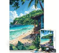 Tropical Paradise Beach Jigsaw for Adults 1000 Pieces Cognitive Memory Leisure Pleasure Crisp Edges (50x75cm)