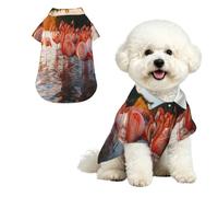 Tropical Paradise Flamingo Hawaiian Dog Shirt Pet Clothes for Small Dogs Cats