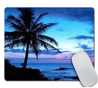 Tropical Paradise Ocean Beach Scene with Palm Trees Mouse pad Gaming Mouse pad Mousepad Nonslip Rubber Backing