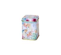Tropical Paradise - Retro/Vintage Style Square Tea Caddy/Kitchen Storage Tin (50 g) - 6 x 6 x 8 cm