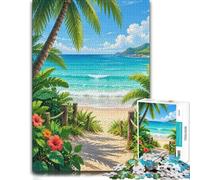Tropical Paradise Walkway Adult Puzzle 1000pcs (52x38cm) | For winter weekends: Adult jigsaw puzzle with 1000 pieces; for a gift that can be enjoyed well beyond the holidays.