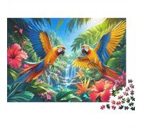 Tropical Parrot 1000 Pieces Mini Jigsaw Puzzle for Adults | 38x26cm Cardboard, Living Room Decor, Durable Structure, Birthday Gift, Mind Relaxation