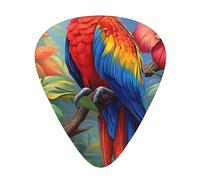 Tropical Parrot Bird Flower Guitar Picks Gift Set - Smooth Durable Plectrums For Acoustic, Electric & Bass Guitar, Perfect Present For Guitar Lovers & Musicians
