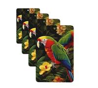 Tropical Parrot Car Air Freshener Cards for Women Men 4 Pack Cute Car Accessories Long Lasting Scent Car Diffuser Hanging Auto Aromatherapy Tablets Car Fresheners Gifts