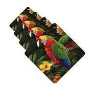 Tropical Parrot Car Air Freshener Cards for Women Men 4 Pack Cute Car Accessories Long Lasting Scent Car Diffuser Hanging Auto Aromatherapy Tablets Car Fresheners Gifts