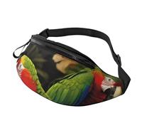 Tropical Parrot Fanny Pack for Men Women, Waterproof Sports Waist Bag Fashion Belt Bag Crossbody Bags Hip Bum Bag with Adjustable Strap Large Sling Bag Purse for Travel Hiking