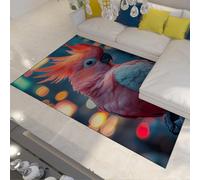 Tropical Parrot Indoor Door Mat 140x200cm Jungle Birds Anti-Slip Area Rugs for Front Door Washable Low Pile Large Carpet for Living Room Kitchen