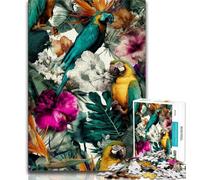 Tropical Parrot Jigsaw Puzzles for Teenagers 1000 Piece Puzzle,Challenging Game Gifts for Is Ideal As A Gift for The Whole Family 38x26cm