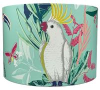 Tropical Parrot Lampshade for Ceiling & Table Lamps - Light Shade with Jungle Leaf Design, Exotic Bird Home Decor