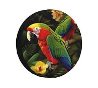 Tropical Parrot Spare Tire Cover Waterproof Dustproof Car Wheel Protector Portable Spare Tire Cover for RV SUV Truck Trailer