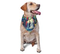 Tropical Parrots And Exotic Flowers Printed Graphic Pet Triangle Scarf For Dogs & Cats, Adjustable Cute Pet Bandana For & Photo Shoots