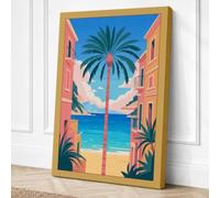Tropical Passage Coastal Canvas Wall Art Print 36x24 Inch (91 x 61 cm)
