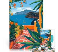 Tropical Patio View Italy1000 Pieces Jigsaw Puzzles for teenagers Stress Relief is ideal as a gift for the whole family 38x26cm