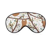 Tropical Pattern Funny Sloths Hanging Wildlife Soft Eye Mask Cover Effective Shading Blindfold Comfort Sleep Mask with Elastic Adjustable Strap