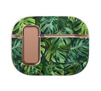 Tropical Pattern with Monstera Leaves Headphone Case Compatible with Airpod Pro 2 Protective Cover Cute Hard Case