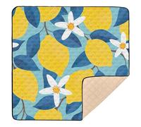 Tropical Pattern Yellow Lemons Fruit Repeated Gmcute Soft Foam Baby Gym & Activity Mat for Floor Lightweight Baby Crawling Mat for Babies Infants Toddlers, 50'' x 50''