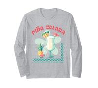 Tropical Piña Colada Retro Cocktail Pineapple Drink Beach Long Sleeve T-Shirt