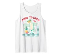 Tropical Piña Colada Retro Cocktail Pineapple Drink Beach Tank Top