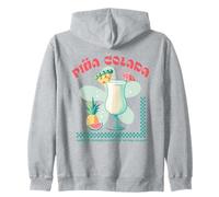 Tropical Piña Colada Retro Cocktail Pineapple Drink Beach Zip Hoodie