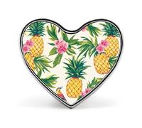 Tropical Pine Bird Floral Heart Metal Badge Printed Brooches Cute Button Decorations Pins for Backpack Clothing