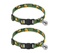 Tropical Pineapple Fruit Green Kitten Collars 2 Pack Soft Polyester Pet Collar Adjustable 10.6 to 17.1 Inches