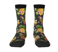 Tropical Pineapple Hawaiian Mens Socks Womens Socks Breathable Comfortable Casual Mid-Calf Socks,Print Polyester Outdoor Hiking Walking Socks