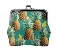 Tropical Pineapple Hawaiian Print Coin Purse,Lock Wallet Buckle Kiss Lock,Purse Leather Coin Purse Change Holder Wallet