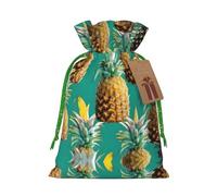 Tropical Pineapple Hawaiian Print Reusable Gift Bags,Drawstring Gift Bags For Jewelry And Gifts,For Festive Occasions