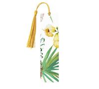 Tropical Pineapple Print 5pcs Wooden Bookmarks with Tassels, Reading Page Markers Book Marks, Gifts for Men Women