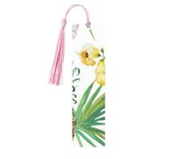 Tropical Pineapple Print 5pcs Wooden Bookmarks with Tassels, Reading Page Markers Book Marks, Gifts for Men Women