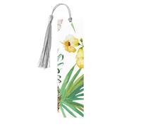Tropical Pineapple Print 5pcs Wooden Bookmarks with Tassels, Reading Page Markers Book Marks, Gifts for Men Women