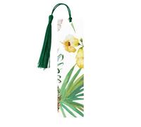 Tropical Pineapple Print 5pcs Wooden Bookmarks with Tassels, Reading Page Markers Book Marks, Gifts for Men Women