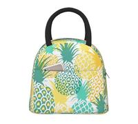Tropical Pineapple Print Insulated Lunch Bag Portable Leakproof Reusable Tote Work School Picnic Boys Girls