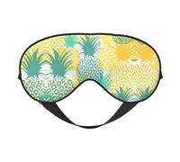 Tropical Pineapple Print Sleep Eye Mask with Adjustable Strap Soft for Airplane Travel Relax Yoga Nap Meditation