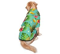 Tropical Pineapple Print Soft Dog Hoodie For Medium To Large Dogs, Warm And Breathable Winter Pet Sweatshirt, Easy To Wear Jumper For Cold Weather