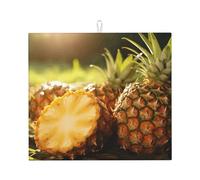 Tropical Pineapple Print Upgrade Draining Mat, Soft Polyester Dish Drying Mat for Kitchen Drainers for Kitchen Utensils