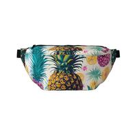 Tropical Pineapple Printed Fanny Pack Waist Bag for Men Women, Adjustable Bumbags Hip Bum Bag Travel Crossbody Bags Sports Running Hiking Belt Bag