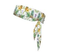 Tropical Pineapple Unisex Sports Head Tie - Double-Sided, Moisture-Wicking Workout Headband, Adjustable Knotted Band for Running, Yoga & Gym