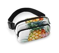 Tropical Pineapple Waist Bag Fashion Fanny Bag with Adjustable Strap for Outdoor Workout Cycling Unisex, white, 20x13cm, Waist Bag