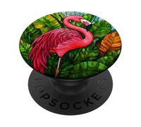 Tropical Pink Flamingo Art PopSockets Adhesive PopGrip