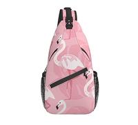 Tropical Pink Flamingo Pattern Cross Chest Bag Diagonally Sling Backpack Crossbody Shoulder Bag Travel Hiking Daypacks for Men Women