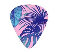 Tropical Pink Print,12 Pcs Guitar Pick,3 Different Thickness Plectrums for Acoustic Guitar Bass Ukulele (0.46mm 0.96mm 0.71mm)