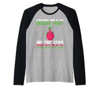 Tropical Pitahaya Dragons Funny Food Beach Design Raglan Baseball Tee