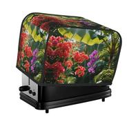 Tropical Plant Flowers Toaster Cover 2 Slice, Waterproof Bread Machine Covers with Pockets Universal Size Kitchen Small Appliance Cover with Handle, Dust and Fingerprint Protection