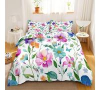 Tropical Plant Leaves Bedding Set,King 3Pcs Soft Duvet Cover with Zipper, Lightweight Microfiber Comforter Quilt Butterfly Flowers Comforter Cover for Teens,Adults,Breathable Easy Care